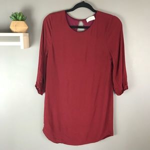 Everly burgundy‎ tunic 3/4 sleeve size small